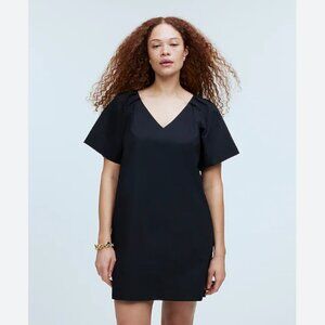 Madewell Black T-Shirt V-Neck Mini Dress S Casual Minimalist Simple Wardrobe